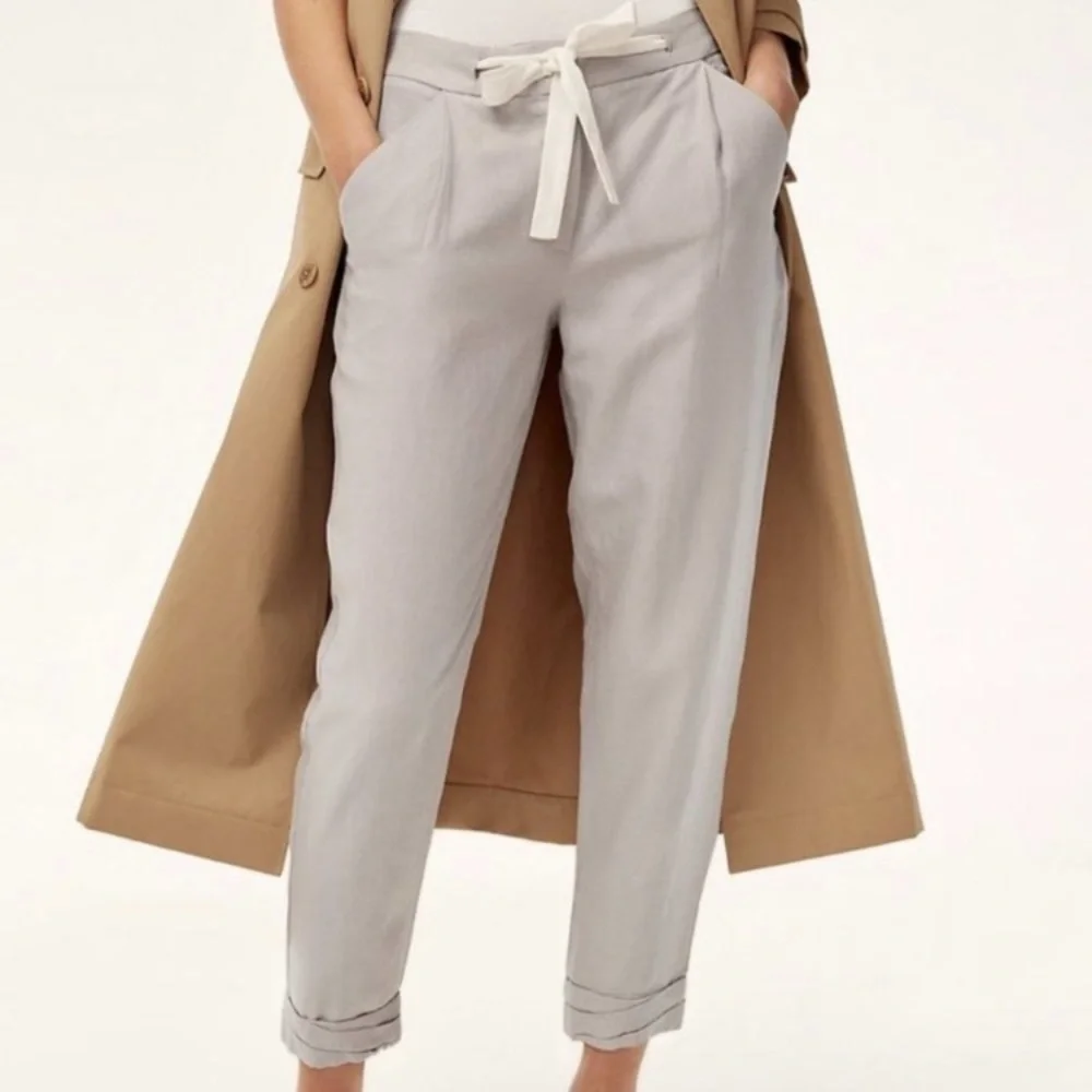 Wilfred Allant‎ Linen Grey Pants Drawstring Waist